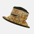 Vintage Boned Brim Tapestry Hat, Mustard and Forest Green with Embroidery.